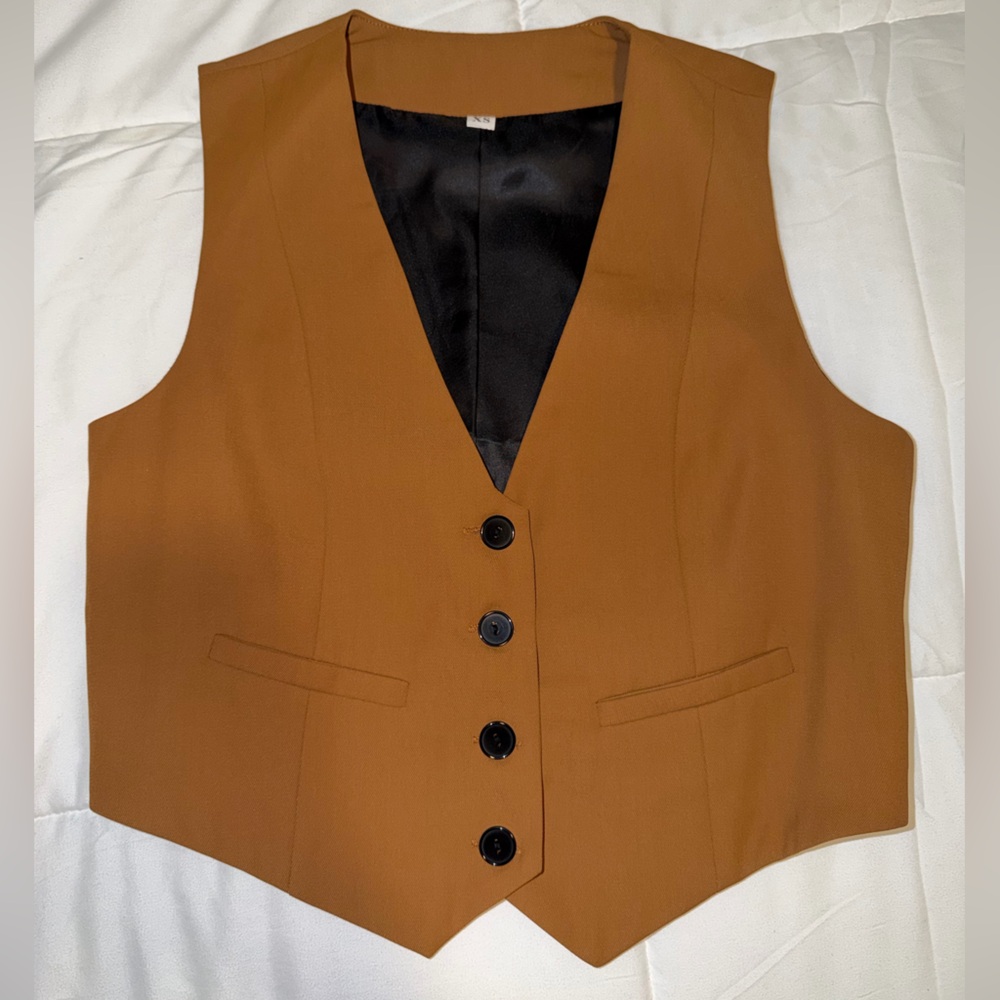 Brown Button-Up Vest